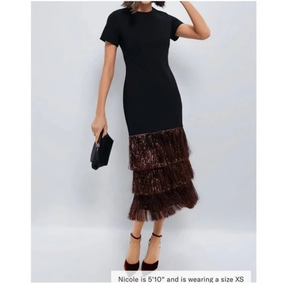 Tuckernuck Chic Black Dress with Brown Fringe by [Hyacinth House]